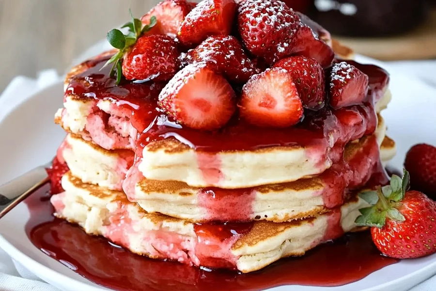 Strawberry Cheesecake Pancakes