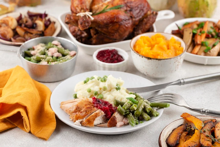 Vegetarian Thanksgiving Dinner on a Sheet Pan