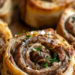 French Dip Roast Beef Pinwheels