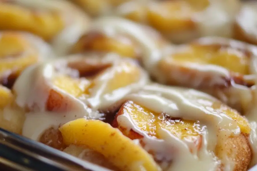 Peach Cobbler Cinnamon Rolls