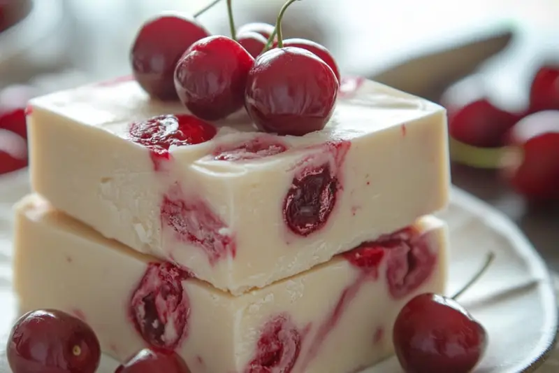 White Chocolate Cherry Fudge